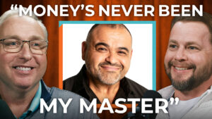 Three men smile beneath the text: "Money’s never been my master," embodying the true spirit of building a business without selling your soul.